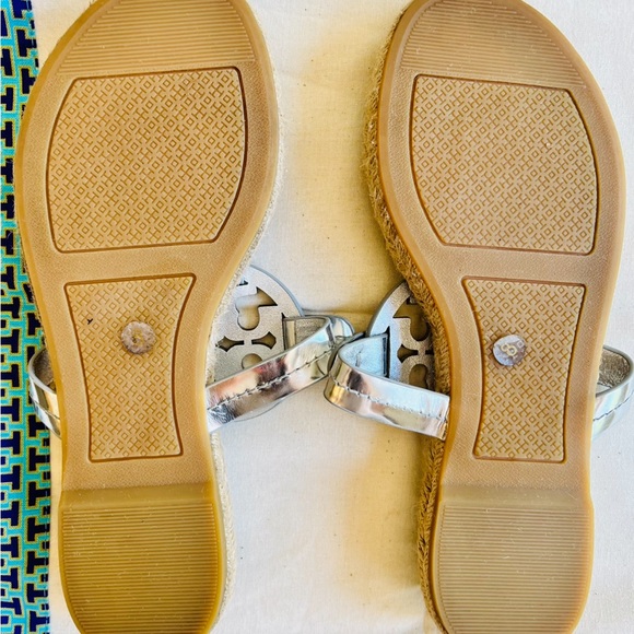 Tory Burch Miller Metallic Silver Espadrille Sandal - Picture 5 of 5